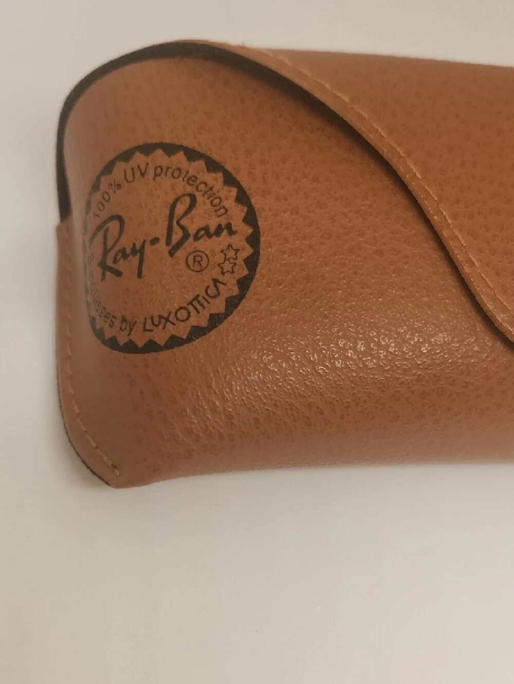 Ray-Ban Tan Pebble Leather Sunglasses Case